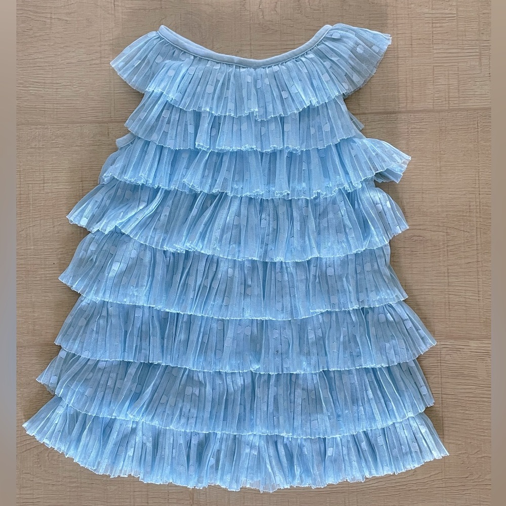 Blue with polka dots tiered ruffle dress size 2t